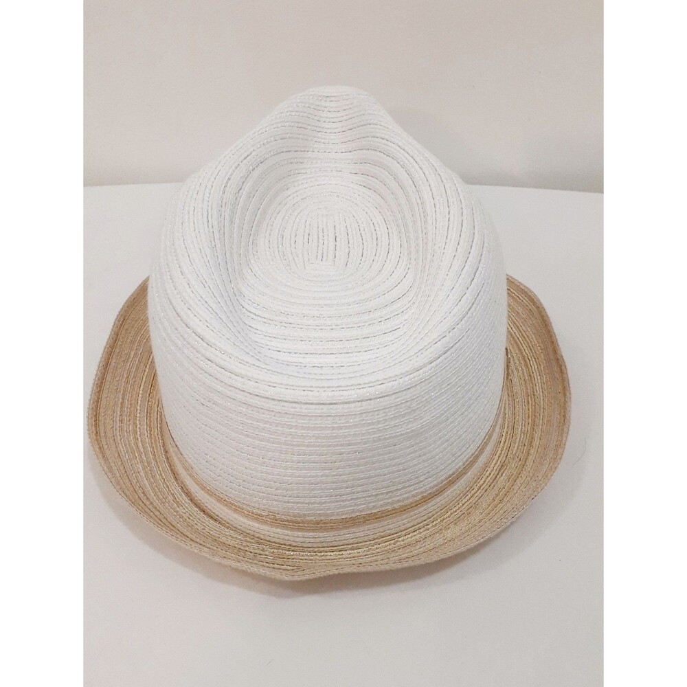 Sun N Sand Headwear Women's Fedora Hat White with Gold Summer Beach One Size - Picture 5 of 9